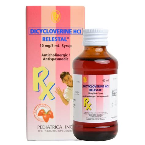 RELESTAL, Dicycloverine Hydrochloride Syrup 10mg/5mL 60mL [PRESCRIPTION ...