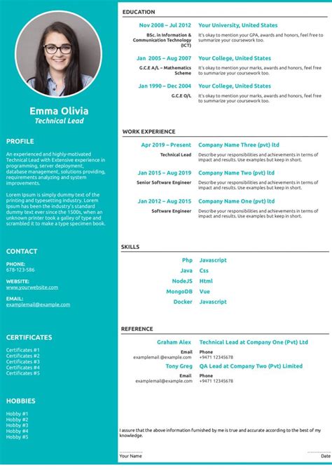 LibreOffice writer resume template 03 gallery - Gihan Dilanka