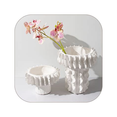 Mika White Lace Ceramic Vase — Modern Design Homes