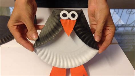 How to Make an Easy Penguin with a Paper Plate - YouTube