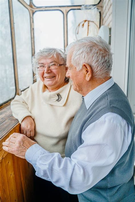 Elderly Senior Romantic Love Couple. Old Retired Man Woman Together ...