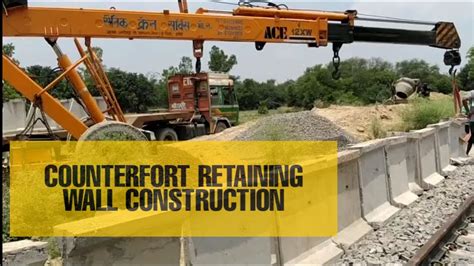 Counterfort retaining wall construction - YouTube