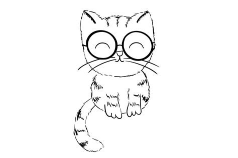 Cat Outline Eyeglass SVG Graphic by Chantal Art Designs · Creative Fabrica