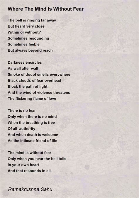 Where The Mind Is Without Fear - Where The Mind Is Without Fear Poem by Ramakrushna Sahu