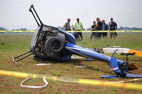 Pano crash | A R22 Robinson helicopter pictured after a cras… | Flickr