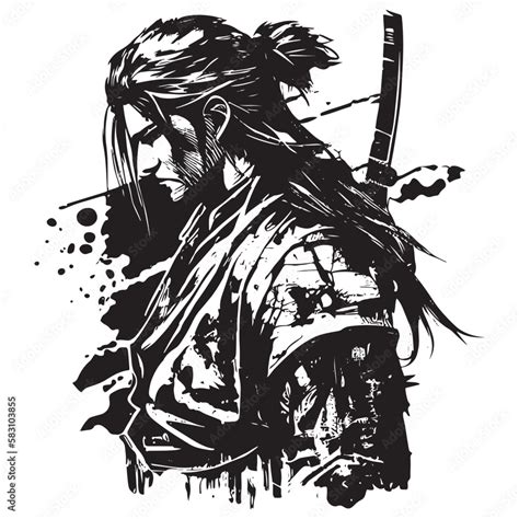 Sketch of a samurai warrior anime style character Stock Vector | Adobe Stock