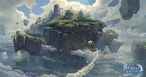 ArtStation - Skies of Arcadia revisited , Tyler edlin | Fantasy art landscapes, Fantasy ...