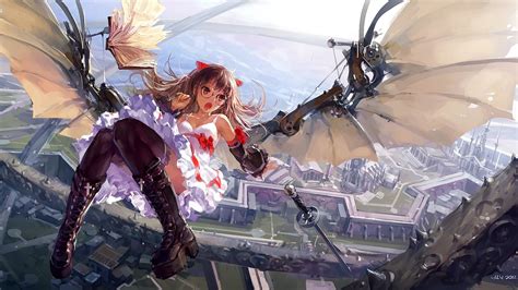 19 Anime Girls Flying Wallpapers - Wallpaperboat