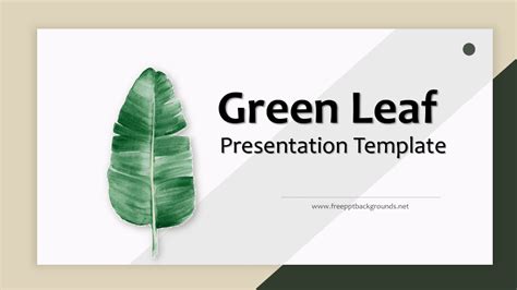 Green Leaf Powerpoint Templates - Green, Nature - Free PPT Backgrounds and Templates ...