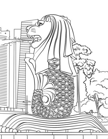 Singapore Merlion coloring page | Free Printable Coloring Pages