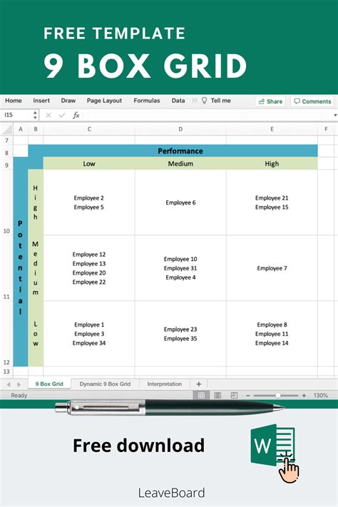 Box Grid Excel Template Free Download Succession Planning | lupon.gov.ph