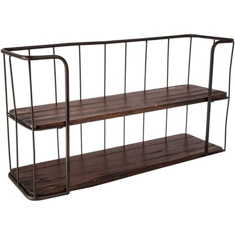 Brown Two-Tiered Metal Wall Shelf | Hobby Lobby | 1133628 | Metal wall shelves, Brown wood, Rae dunn