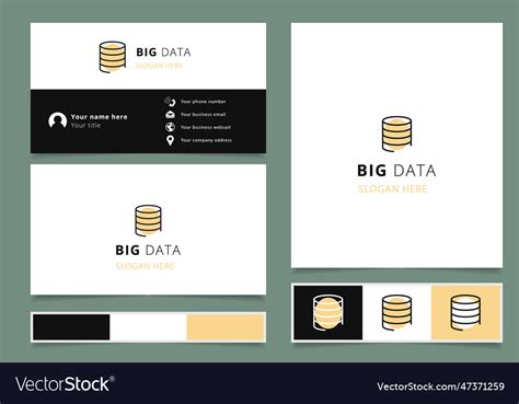 Big data logo design with editable slogan Vector Image