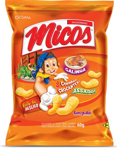 Embalagem: Salgadinho Micos sabor galinha, feito de milho. Chips, Snacks Bread Packaging ...