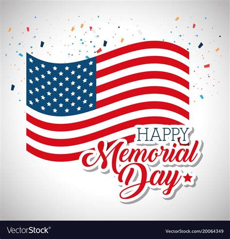 Happy memorial day flag Royalty Free Vector Image