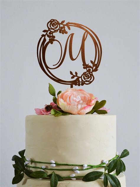 Letter M Wedding Cake Topper Monogram M Cake Topper Wood | Etsy ...