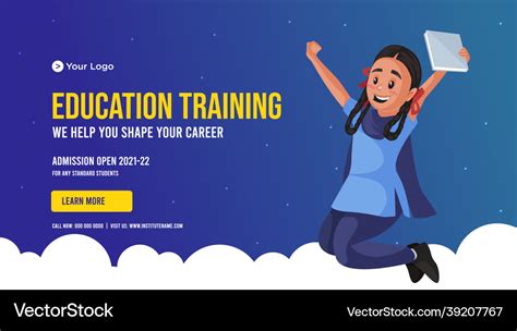 Banner design of education training Royalty Free Vector