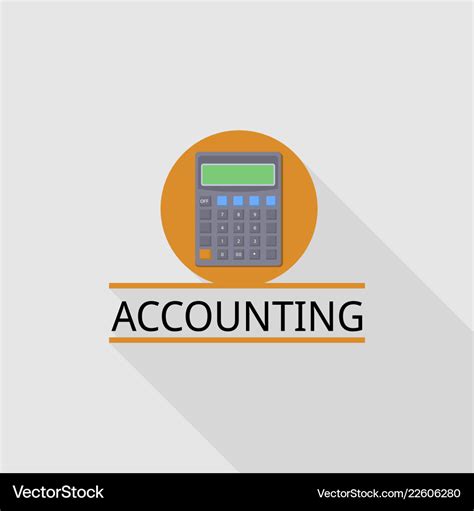 Calculator accounting logo flat style Royalty Free Vector