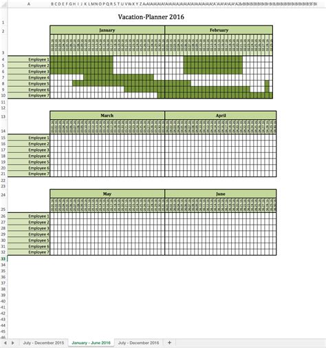 Vacation-Planner 2016 | Excel Templates for every purpose