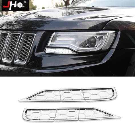 ABS Chrome Front Headlight Washer Spray Cover Trim For Jeep Grand Cherokee 14-17 | Jeep grand ...