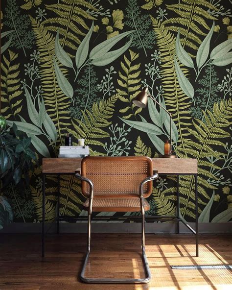 Botanical Greenery Peel and Stick Wallpaper Fern Wallpaper Mural Self ...