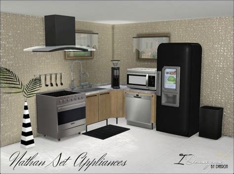 Sims 4 Designs: Nathan Set Appliances • Sims 4 Downloads | Sims 4 kitchen, Sims 4 cc furniture ...