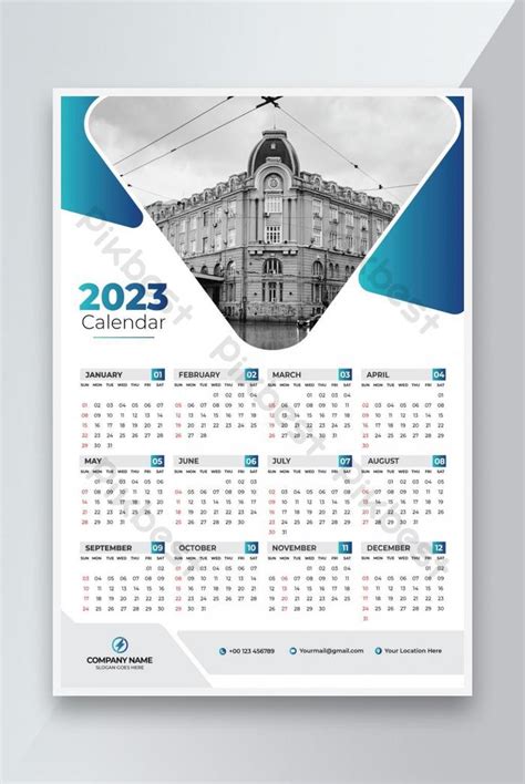 Wall Calendar 2023 design print template | EPS Free Download - Pikbest