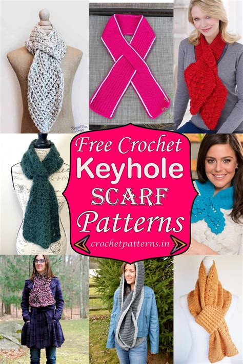 14 Free Crochet Keyhole Scarf Patterns