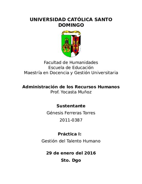 (DOC) UNIVERSIDAD CATÓLICA SANTO DOMINGO | Genesis Ferreras - Academia.edu