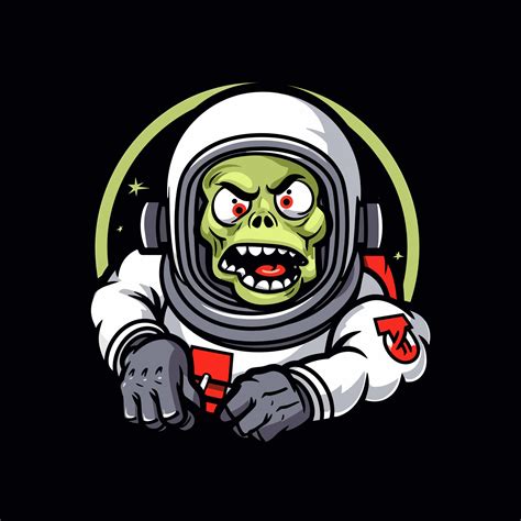 zombie astronaut hand drawn logo design illustration 25917721 Vector ...