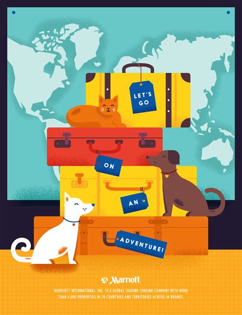 Pet-Friendly Hotel Illustrated Travel Poster - Lemonly Infographics