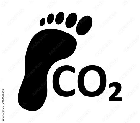 CO2 foot symbol ecological footprint icon Stock Vector | Adobe Stock