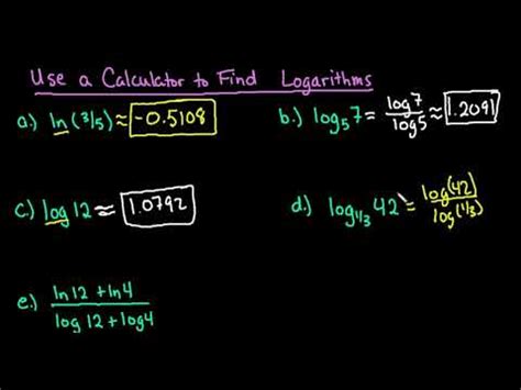 Use a Calculator to find Logarithms - YouTube