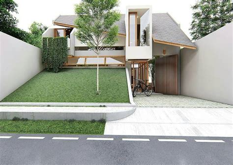 Desain Rumah Minimalis Modern Ukuran 10 x 18 Meter Dengan Taman Landai ...