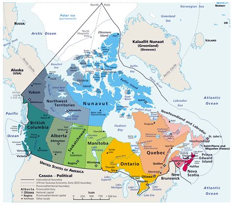 Canada Map With Capital Cities