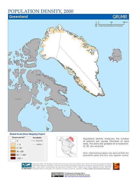 Population Density of Greenland (2000)