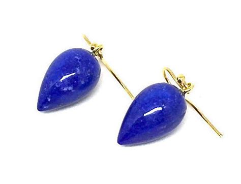 Lapis Earrings Lapis Lazuli Earrings 18k Gold Lapis Earrings September ...