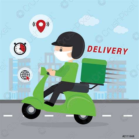 Online Delivery Service Concept Cartoon Vector illustration - stock vector 2111668 | Crushpixel