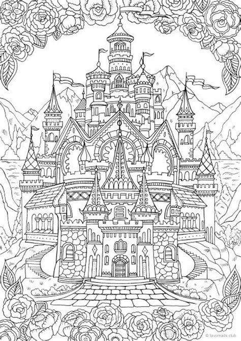 Castle Printable Adult Coloring Page From Favoreads coloring Book Pages for Adults and Kids ...