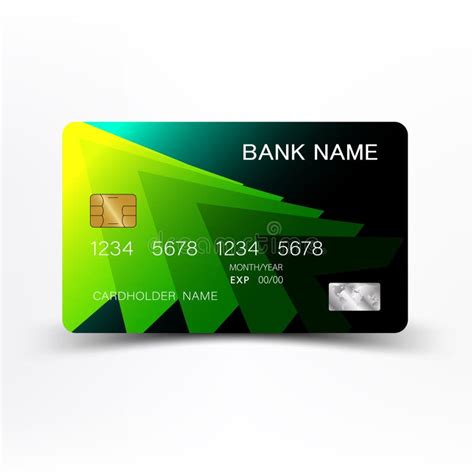 Modern Credit Card Template Design. with Inspiration from the Line Abstract. Green and Black ...