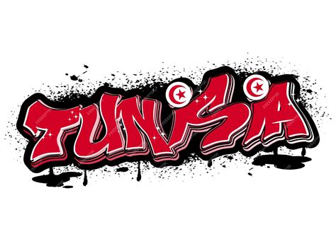 Premium Vector | Tunisia graffiti lettering typography art illustration