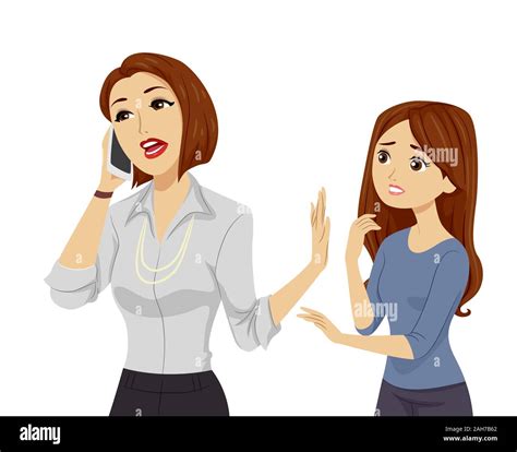 Illustration of a Teenage Girl Talking to Her Busy Mom Not Listening ...