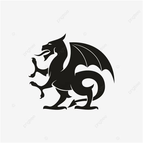 Gryphon Silhouette PNG Free, Dragon Or Gryphon Isolated Medieval Heraldry Beast, And, Nobility ...