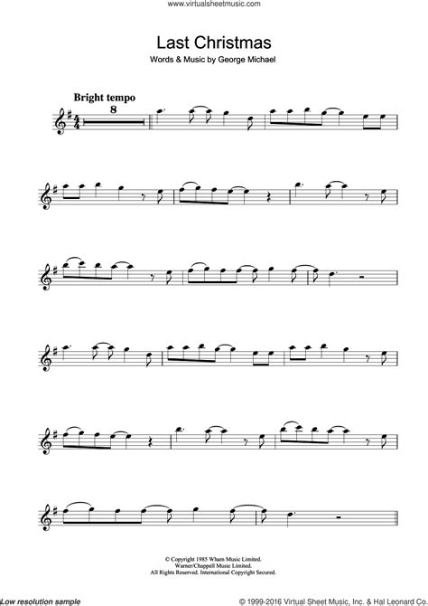 Last Christmas sheet music for clarinet solo (PDF) v2