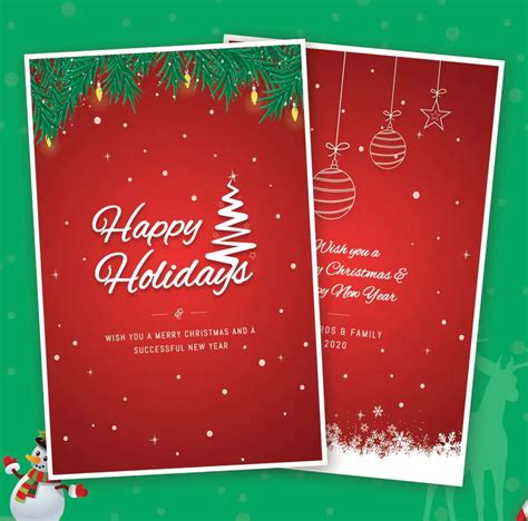 Happy Holidays Greeting Card Template PSD | Happy holiday greeting ...