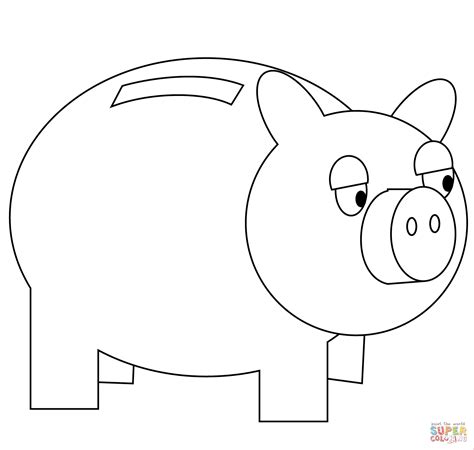 Piggy Bank coloring page | Free Printable Coloring Pages | Free printable coloring pages, Free ...