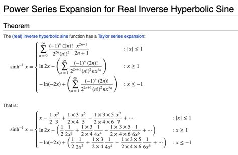 analysis - Power series expansion of $\text{arsinh}(x)$ at $0 ...