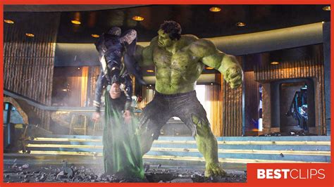 Hulk vs Loki - Puny God - Hulk Smashing Loki | The Avengers (2012 ...