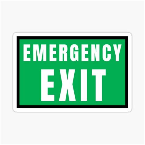 "Green Emergency Exit Sign" Sticker for Sale by tillystar | Redbubble