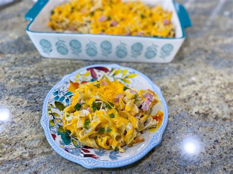 Cheesy Ham and Noodle Casserole - Julia Pacheco | Recipe | Ham and noodle casserole, Cheesy ham ...